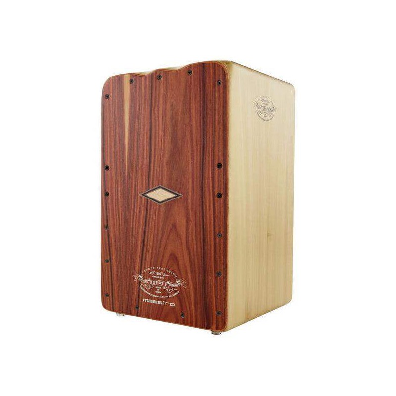 Cajón Flamenco Pepote Maestro con 10 bordones con afinación independiente.