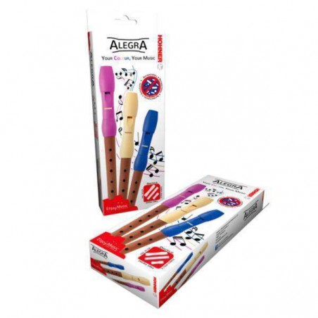 Flauta Soprano Hohner ALLEGRA 9585 Azul digitacion alemana 2 piezas mixta boquilla de plastico cuerpo de madera
