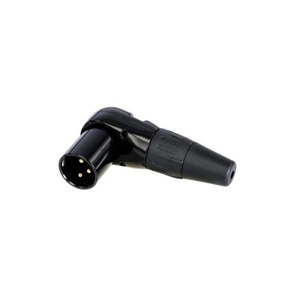 CONECTOR XLR 3P MACHO ACODADO RC3MR-B