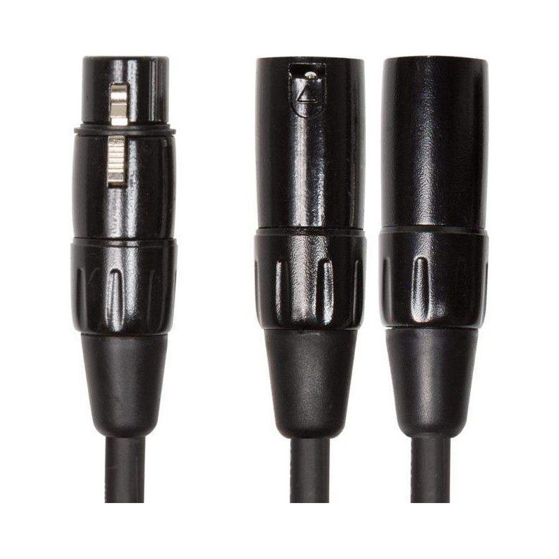 Cable de hembra XLR a dos machos XLR de 15 cm de longitud ROLAND Serie Black RCC-YC-XF2XM