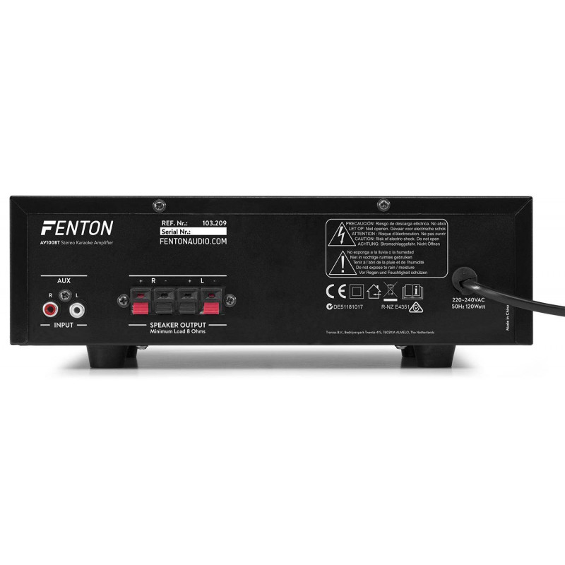 FENTON AV100BT Amplificador Estereo 2x50W.Con USB/SD y Bluetooth,