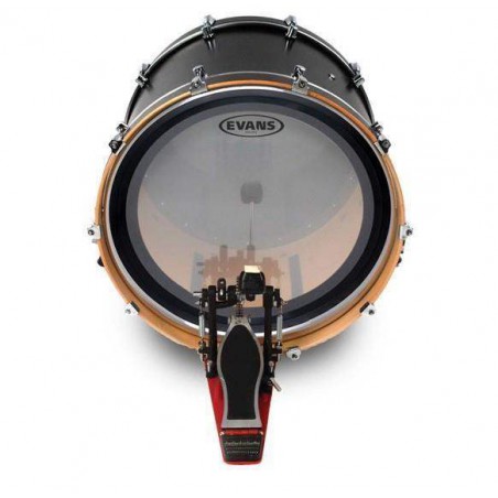 Parche batidor transparente para bombo de 20" Evans BD20EMAD2 de 2 capas con mufle externo.
