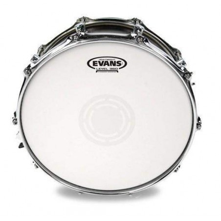 Parche batidor para caja de 14" Evans Heavyweight B14HW de 2 capas de 10mil blanco rugoso y refuerzo central. Parche batidor para caja de 14" Evans Heavyweight B14HW de 2 capas de 10mil blanco rugoso y refuerzo central.