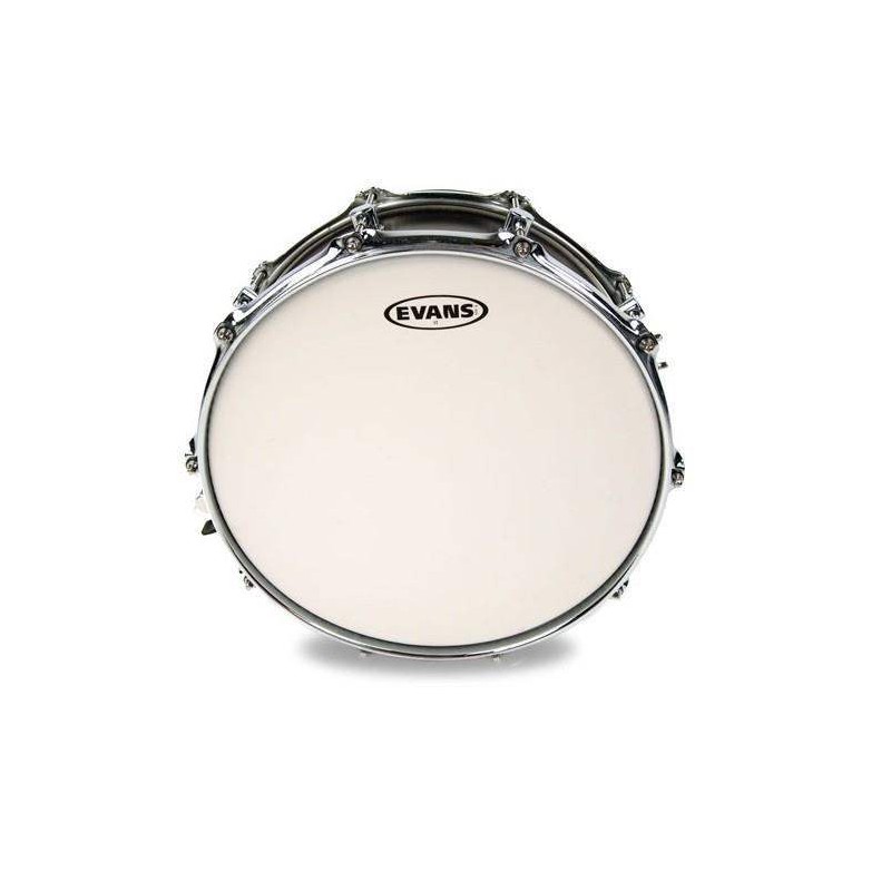Parche batidor para caja de 14" Evans ST Extra Duro B14ST de 2 capas blanco rugoso.