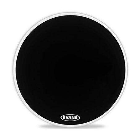 Parche Bombo EQ3 Evans Black 20" BD20RB-NP, Resonante , Ering, Sin orificio externo.
