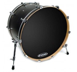 Parche Bombo EQ3 Evans Black 20" BD20RB-NP, Resonante , Ering, Sin orificio externo. 2