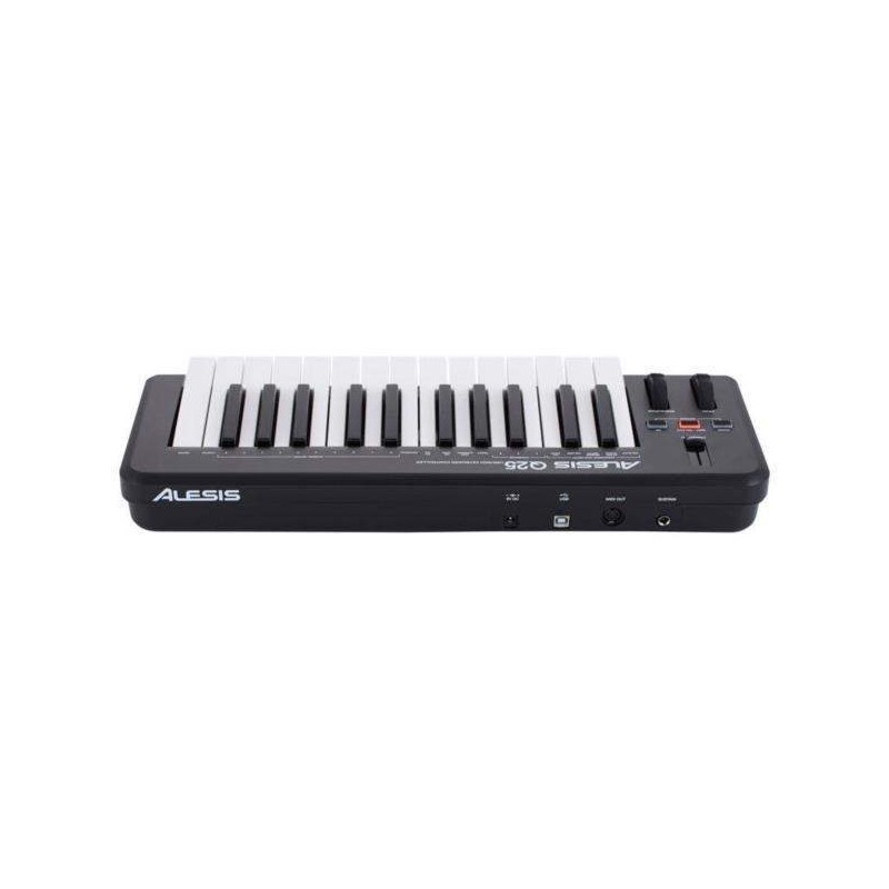Teclado Controlador ALESIS Q25 USB-Midi, 25 Teclas Sensibles, USB/MIDI y puertos MIDI tradicionales para Mac o PC