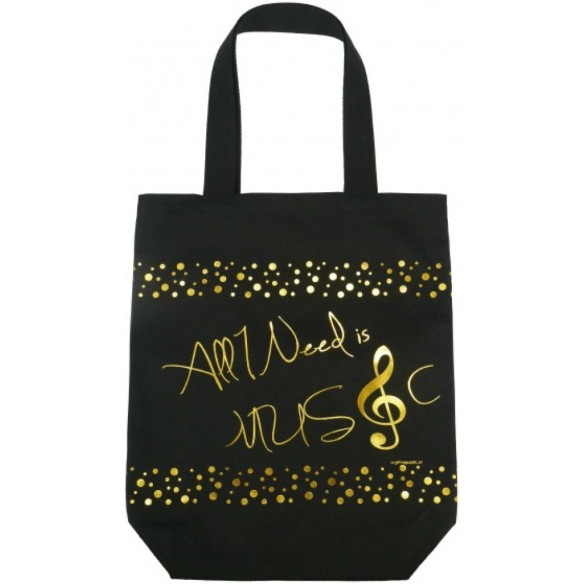 Bolsa Tote Bag B-3044 Negra y Dorada Bolsa Tote Bag B-3044 Negra y Dorada