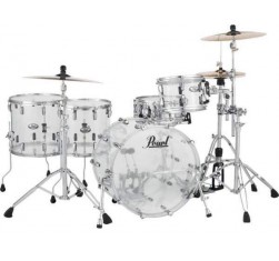 Set de Bateria Rock 22" de 4 piezas Pearl Crystal Beat CRB524FP en acabado Ultra Clear. Herrajes y platos no incluidos.