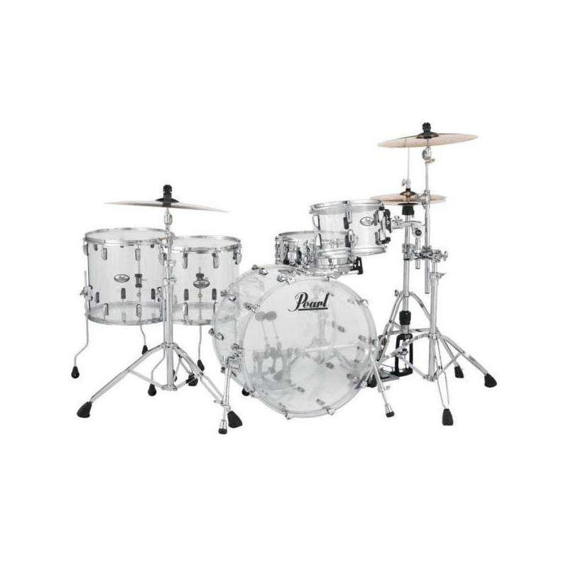 Set de Bateria Rock 22" de 4 piezas Pearl Crystal Beat CRB524FP en acabado Ultra Clear. Herrajes y platos no incluidos.