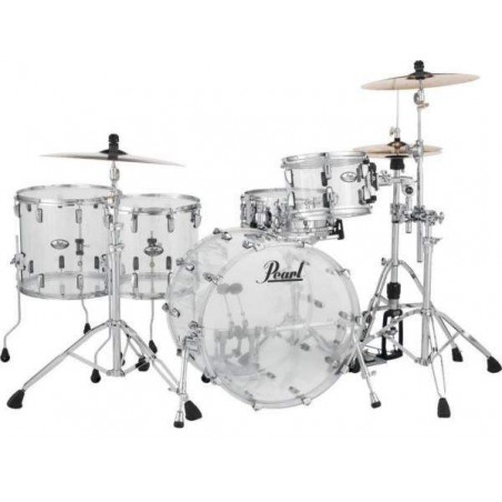 Set de Bateria Rock 22" de 4 piezas Pearl Crystal Beat CRB524FP en acabado Ultra Clear. Herrajes y platos no incluidos.
