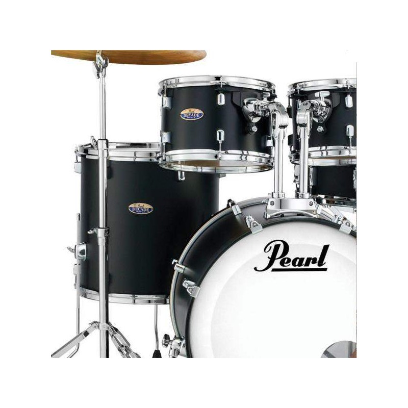 Set de Bateria Standard 22" de 5 piezas Pearl Decade Maple DMP925S en acabado Satin Slate Black con herrajes.