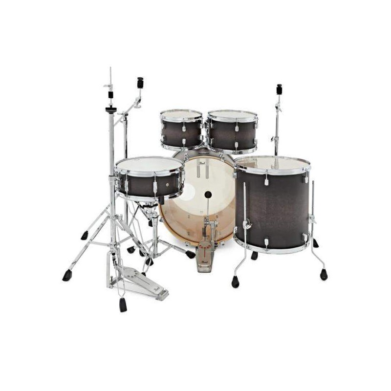 Set de Bateria Standard 22" de 5 piezas Pearl Decade Maple DMP925S en acabado Satin Black Burst con herrajes.