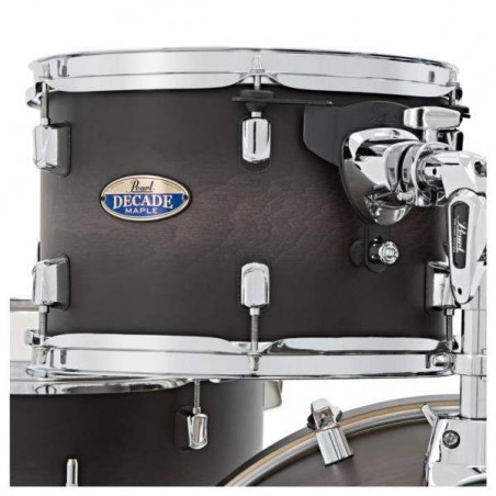 Set de Bateria Standard 22" de 5 piezas Pearl Decade Maple DMP925S en acabado Satin Black Burst con herrajes.