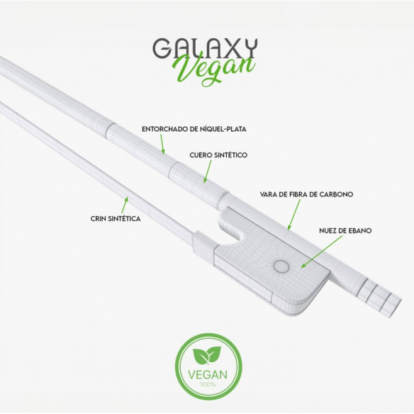GALAXY VEGAN Arco Viola 15" Fibra de Carbono Vegano GALAXY VEGAN Arco Viola 15" Fibra de Carbono Vegano