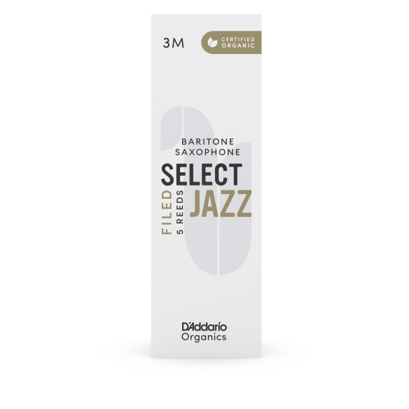 Caja de 5 cañas para Saxo Barítono Organic Select Jazz Limadas 3 media. Caja de 5 cañas para Saxo Barítono Organic Select Jazz Limadas 3 media.