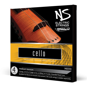 Juego de cuerdas para violoncello eléctrico D'Addario NS115, Escala 4/4, Tensión Media. 2