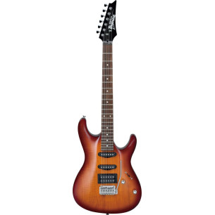 Guitarra eléctrica IBANEZ GSA60-BKN con cuerpo de Okoume, pastillas Infinity y acabado Brown Sunburst. 2