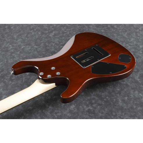 Guitarra eléctrica IBANEZ GSA60-BKN con cuerpo de Okoume, pastillas Infinity y acabado Brown Sunburst.
