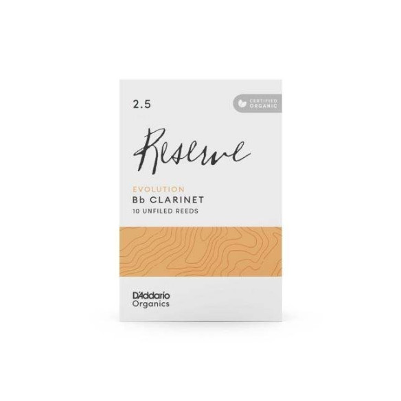 Caja de 10 cañas para Clarinete Sib d'Addario Organic Reserve Evolution dureza 2.5 ODCE1025. Caja de 10 cañas para Clarinete Sib d'Addario Organic Reserve Evolution dureza 2.5 ODCE1025.