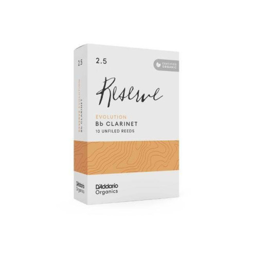 Caja de 10 cañas para Clarinete Sib d'Addario Organic Reserve Evolution dureza 2.5 ODCE1025.