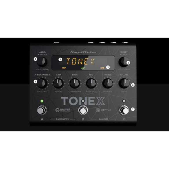 IK Multimedia PEDAL TONE X Pedal Stompbox de amplificación y distorsión