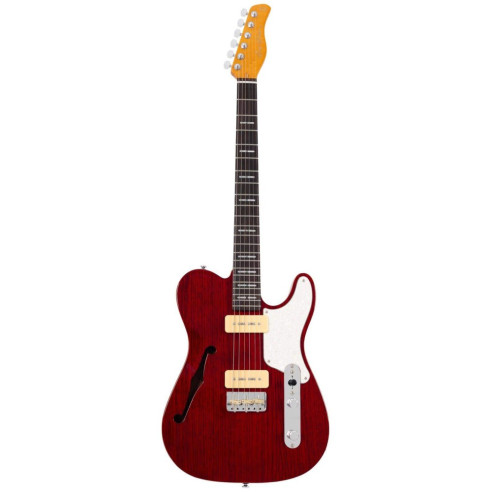 LARRY CARLTON T7TM SEE THROUGH RED Guitarra Eléctrica 