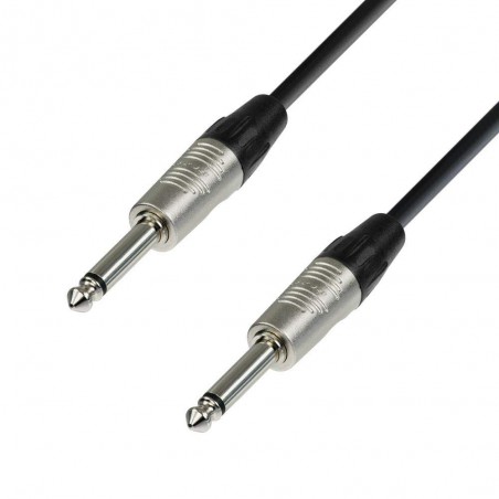 Cable de Instrumento Adam Hall de Jack 6,3 mm mono a Jack 6,3 mm mono 9 m de longitud, calidad 4 estrellas.