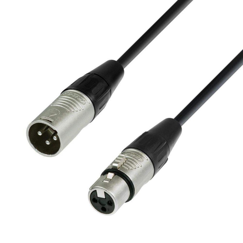 comprar Cable de micrófono ADAM HALL K4MMF1000 XLR Hembra a XLR Macho, de 10m de longitud, calidad 4 estrellas.