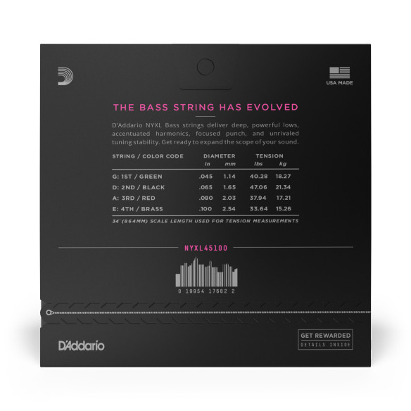 NYXL45100 Juego Cuerdas Bajo Eléctrico