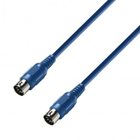 Cable midi Adam Hall K3MIDI0300BLU color azul 1,5 m de distancia calidad 3 estrellas.