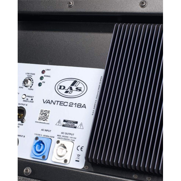 DAS AUDIO VANTEC 218A  Subgrave Activo 2 x 18" 1600 W RMS 3200 W Pico. 140 dB Contrachapado Madera Abedul