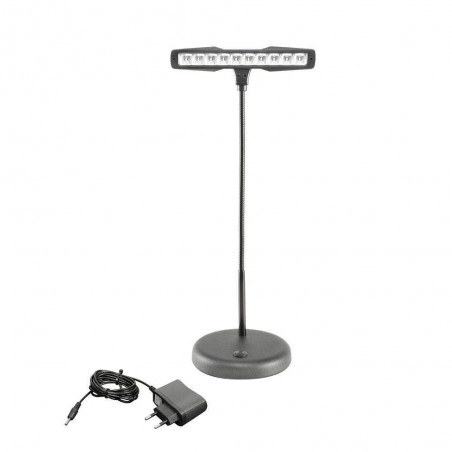 Lámpara para piano Adam Hall SLEDPL10B con 10 leds blancos, cuello de cisne Flexible y base pesada. Lámpara para piano Adam Hall SLEDPL10B con 10 leds blancos, cuello de cisne Flexible y base pesada.