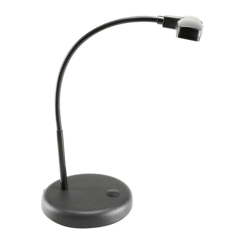 Lámpara para piano Adam Hall SLEDPL10B con 10 leds blancos, cuello de cisne Flexible y base pesada.