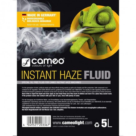 Líquido de neblina Cameo CLFIH5L especial sin aceite en bidón de 5L para máquinas INSTANT de Cameo Líquido de neblina Cameo CLFIH5L especial sin aceite en bidón de 5L para máquinas INSTANT de Cameo