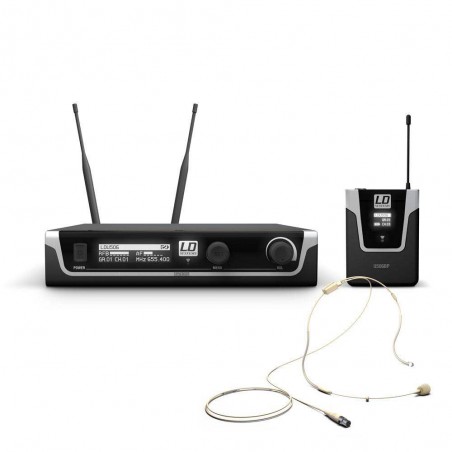 LD Systems U506 BPHH Sistema inalámbrico con petaca y micrófono de diadema color beis LD Systems U506 BPHH Sistema inalámbrico con petaca y micrófono de diadema color beis