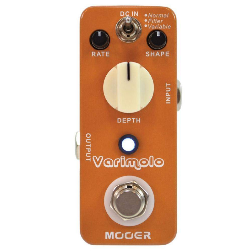 Pedal Mooer Micro Series Varimolo Trémolo, con 3 modos, Normal, Filter y Variable.