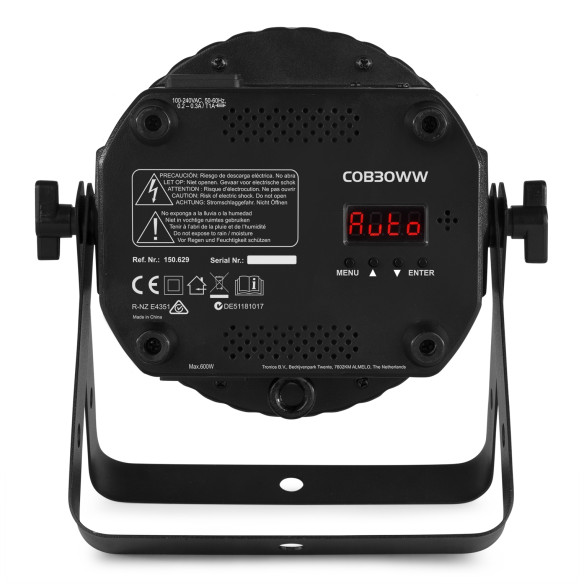 BeamZ COB30WW Foco FlatPAR Blanco.1 Led de 30 Watts, Tecnologia COB ,3 canales DMX,