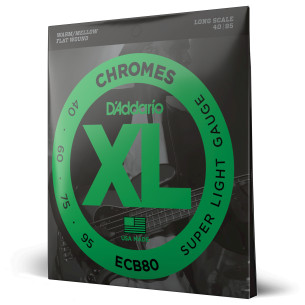 D' Addario ECB80 CHROMES Juego Cuerdas Bajo Eléctrico Ent.Plano 40-95