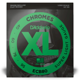 D' Addario ECB80 CHROMES Juego Cuerdas Bajo Eléctrico Ent.Plano 40-95 2