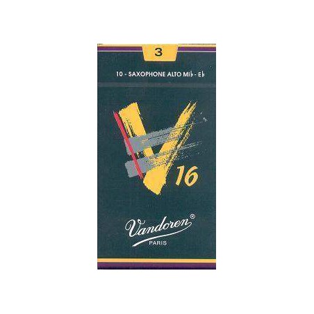 Caja de 10 cañas Vandoren Serie V-16 dureza 2 1/2 para Saxo Alto. Caja de 10 cañas Vandoren Serie V-16 dureza 2 1/2 para Saxo Alto.