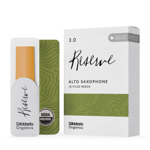 comprar Cañas Saxo Alto D'Addario Organic Reserve dureza 3, caja de 10 cañas orgánicas limadas.