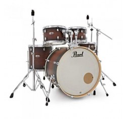 Set de Bateria Standard 22" de 5 piezas Pearl Decade Maple DMP925S en acabado Satin Brown Burst con herrajes.