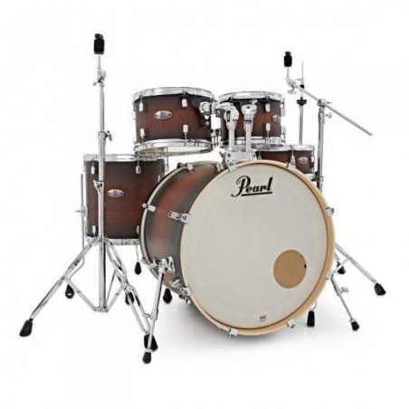 Set de Bateria Standard 22" de 5 piezas Pearl Decade Maple DMP925S en acabado Satin Brown Burst con herrajes.