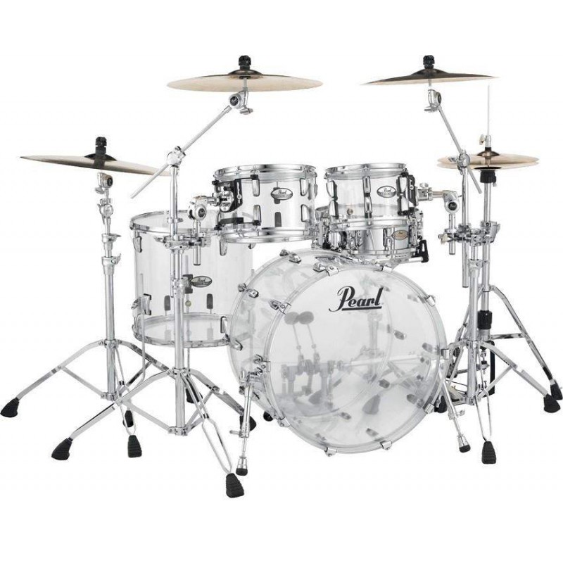 Set de Bateria Fusion 20" de 4 piezas Pearl Crystal Beat CRB504P en acabado Ultra Clear. Herrajes y platos no incluidos.