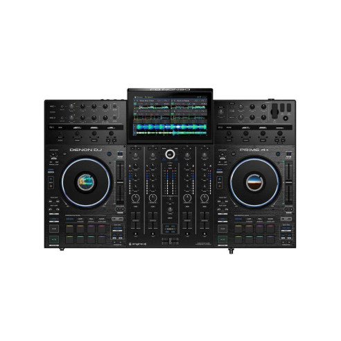 DENON DJ PRIME4+ Controladora DJ con transmisiopn Wifi Pantalla tacktil de 10" con ajuste inclinación