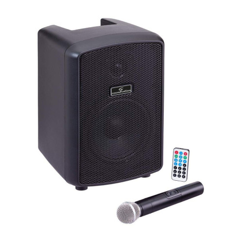 Hyper Play 6 AMW, Altavoz activo a bateria con micro inalambrico UHF , y multimedia ,con Funda Transporte