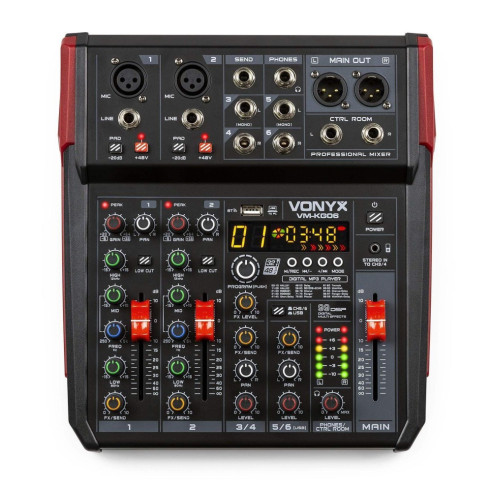 VM-KG06 Mesa de mezclas 6 canales BT/USB/DSP