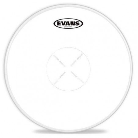 Parche batidor para caja de 14" Evans Power Center B14G1D de 2 capas blanco rugoso y con refuerzo central externo. Parche batidor para caja de 14" Evans Power Center B14G1D de 2 capas blanco rugoso y con refuerzo central externo.