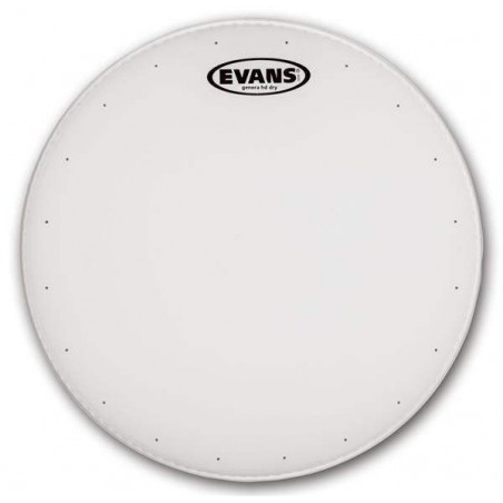 Parche batidor para caja de 14" Evans Genera HD Dry B14HDD de 2 capas blanco rugoso con muffle y agujeros. Parche batidor para caja de 14" Evans Genera HD Dry B14HDD de 2 capas blanco rugoso con muffle y agujeros.